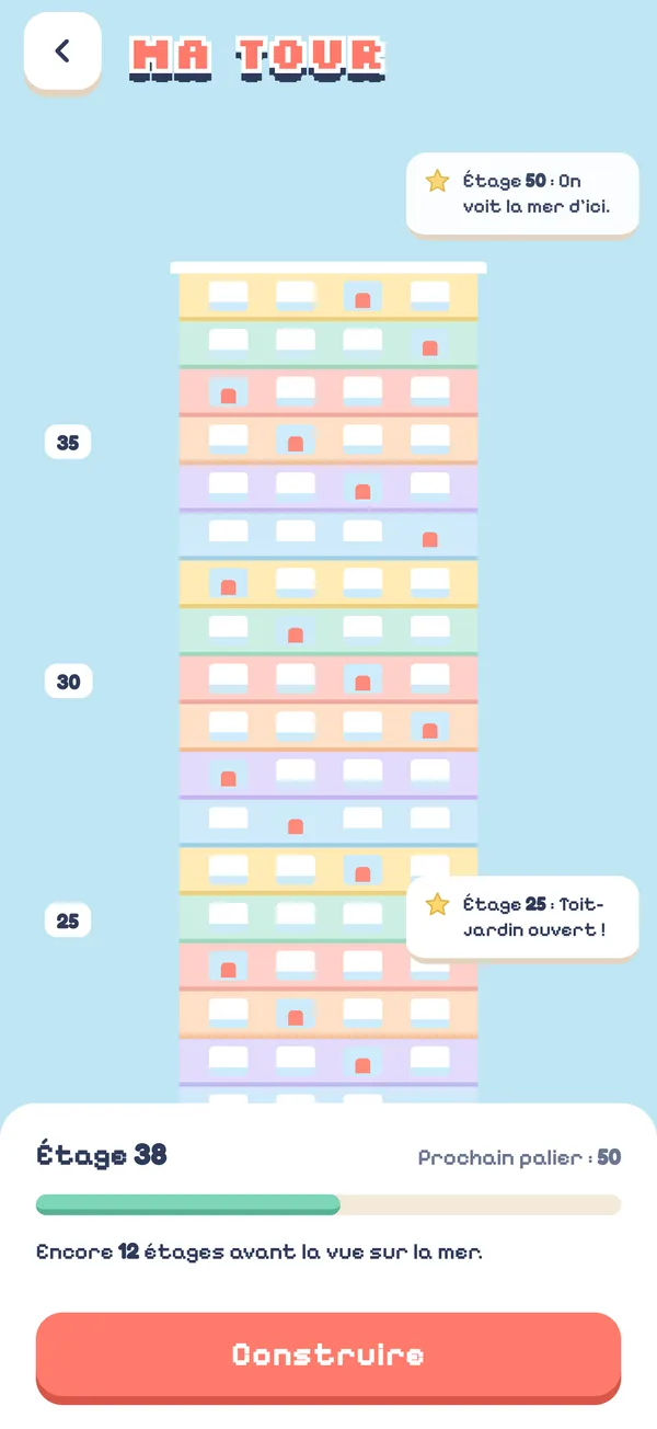 Ta tour grandit étage par étage dans Block Skyline