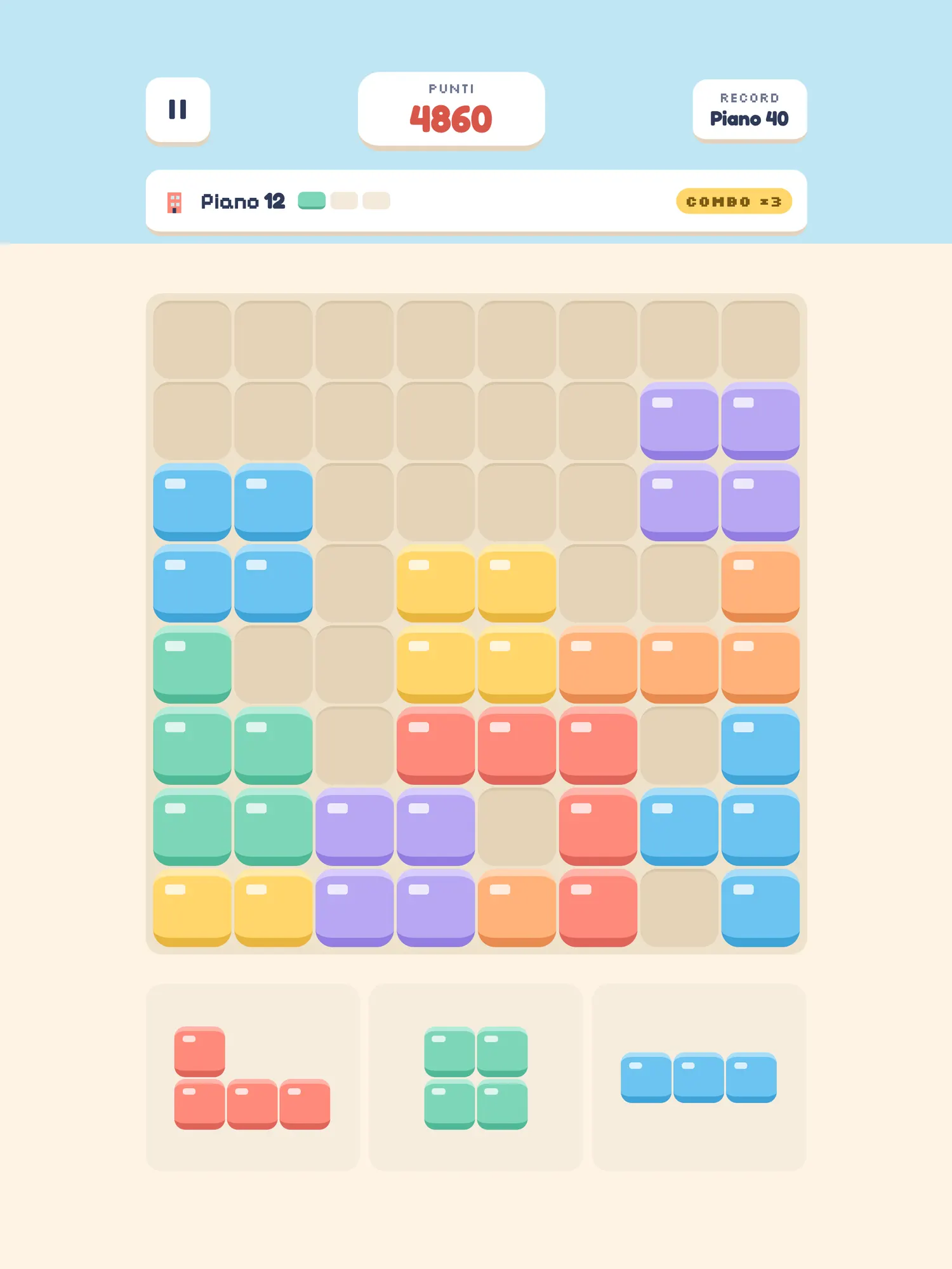 Una partita a Block Skyline su iPad