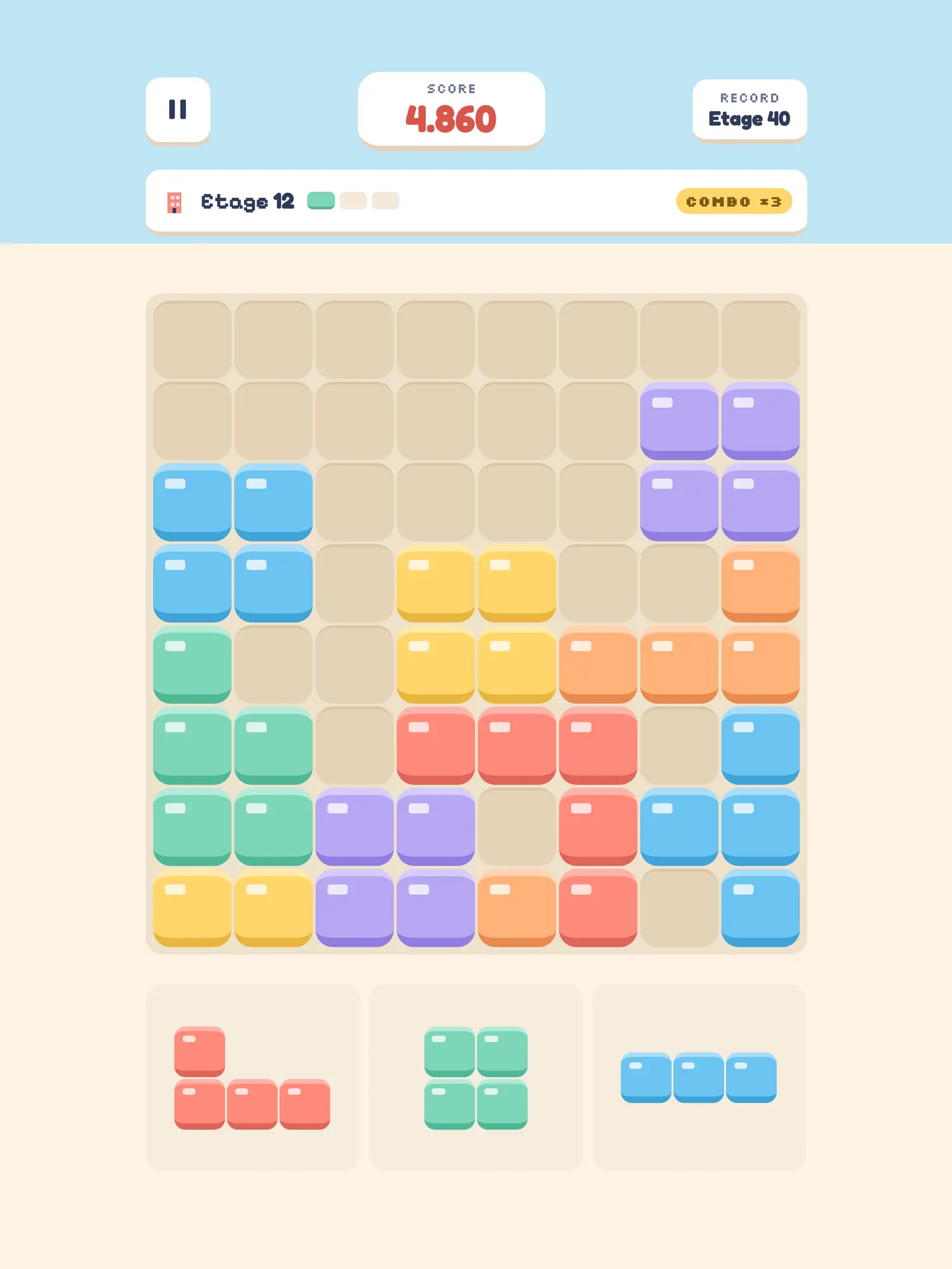 Block Skyline gameplay op iPad